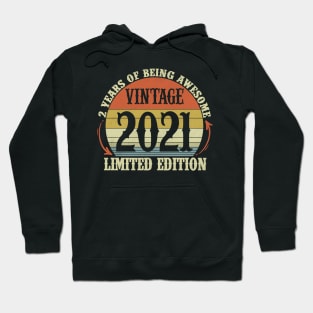 Vintage 2021 Limited Edition 3 Year Old Gifts 3rd Birthday Hoodie